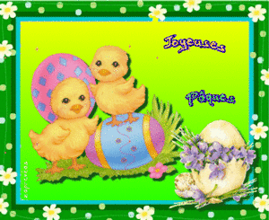 Gif animé joyeuses Pâques poussin